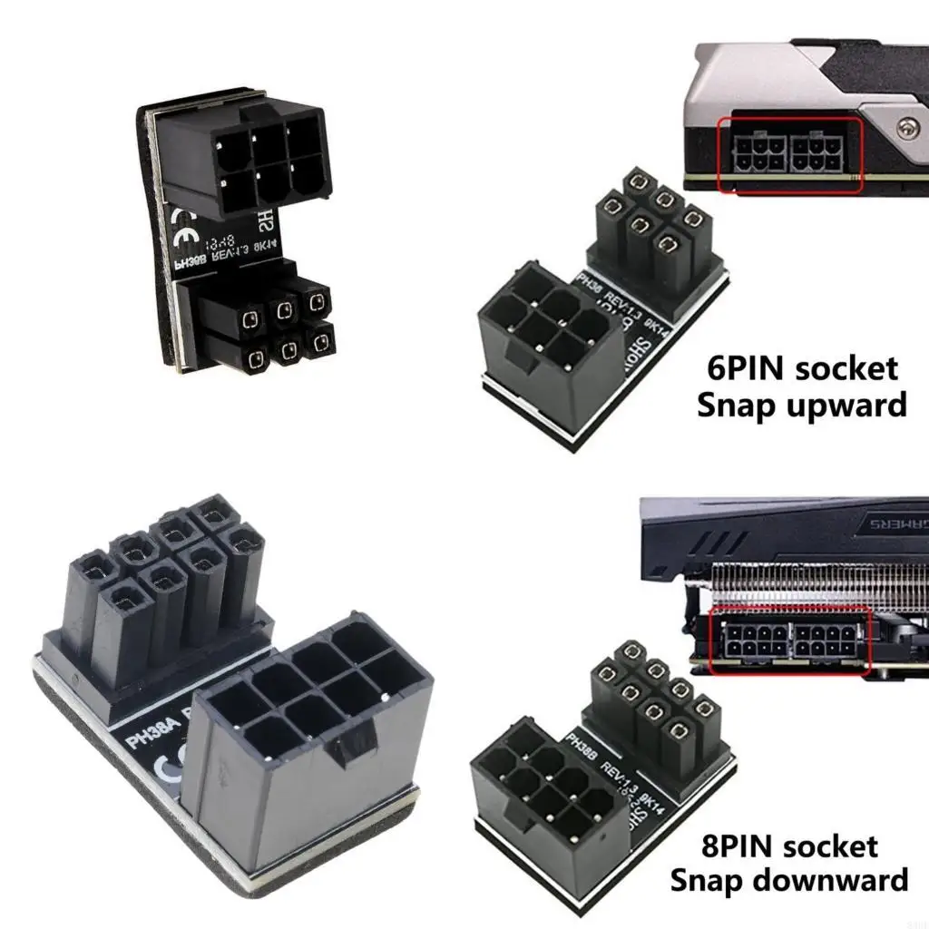 

GPU VGA PCIE 8PIN Power Adapter Better кабельные маршрутизации в графических картах ПК 83CF