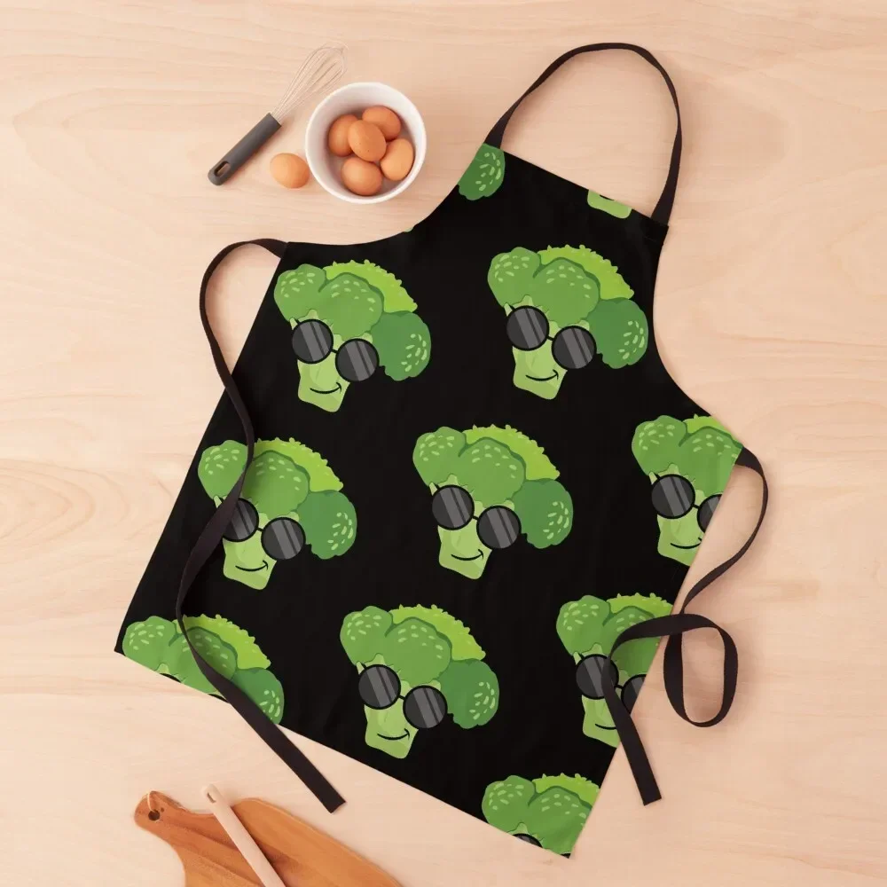 Cool broccoli wearing Sunglasses Apron japanese style Household Items Useful For Kitchen Apron