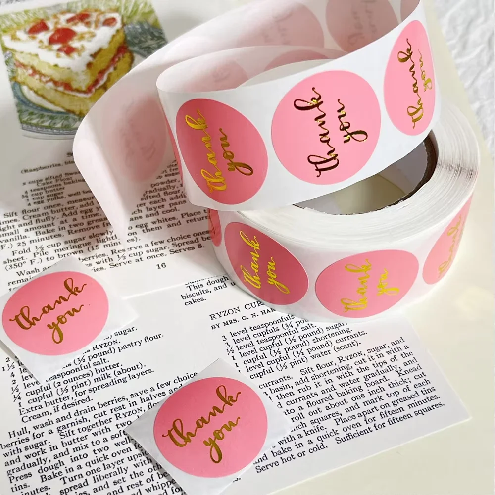 500 個 25 ミリメートルクラフト紙ステッカーベーキング結婚式の装飾誕生日パーティーギフトシーリングステッカー