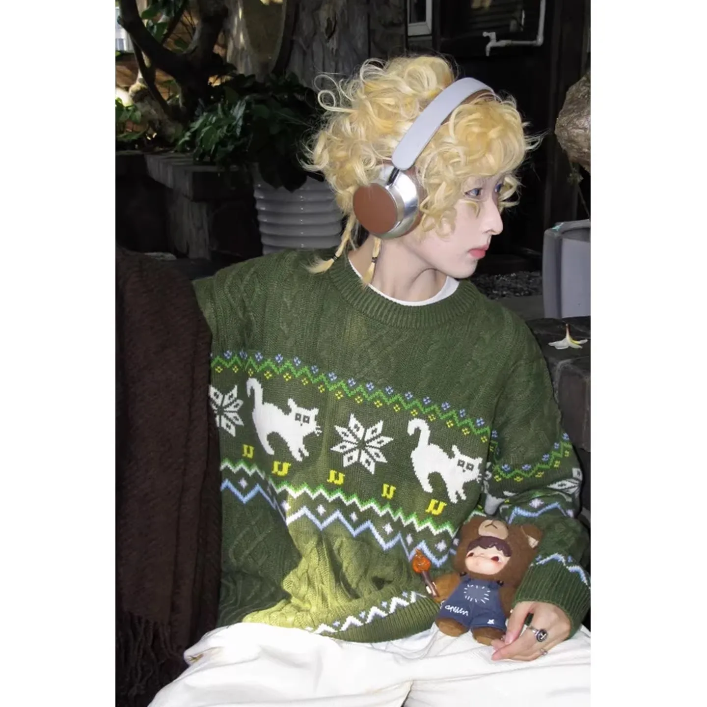 

Свитер Nordic Fairy T Sle een вязаный, унисекс, с круглым вырезом, осенне-зимний, теплый, мягкий, из полиэстера