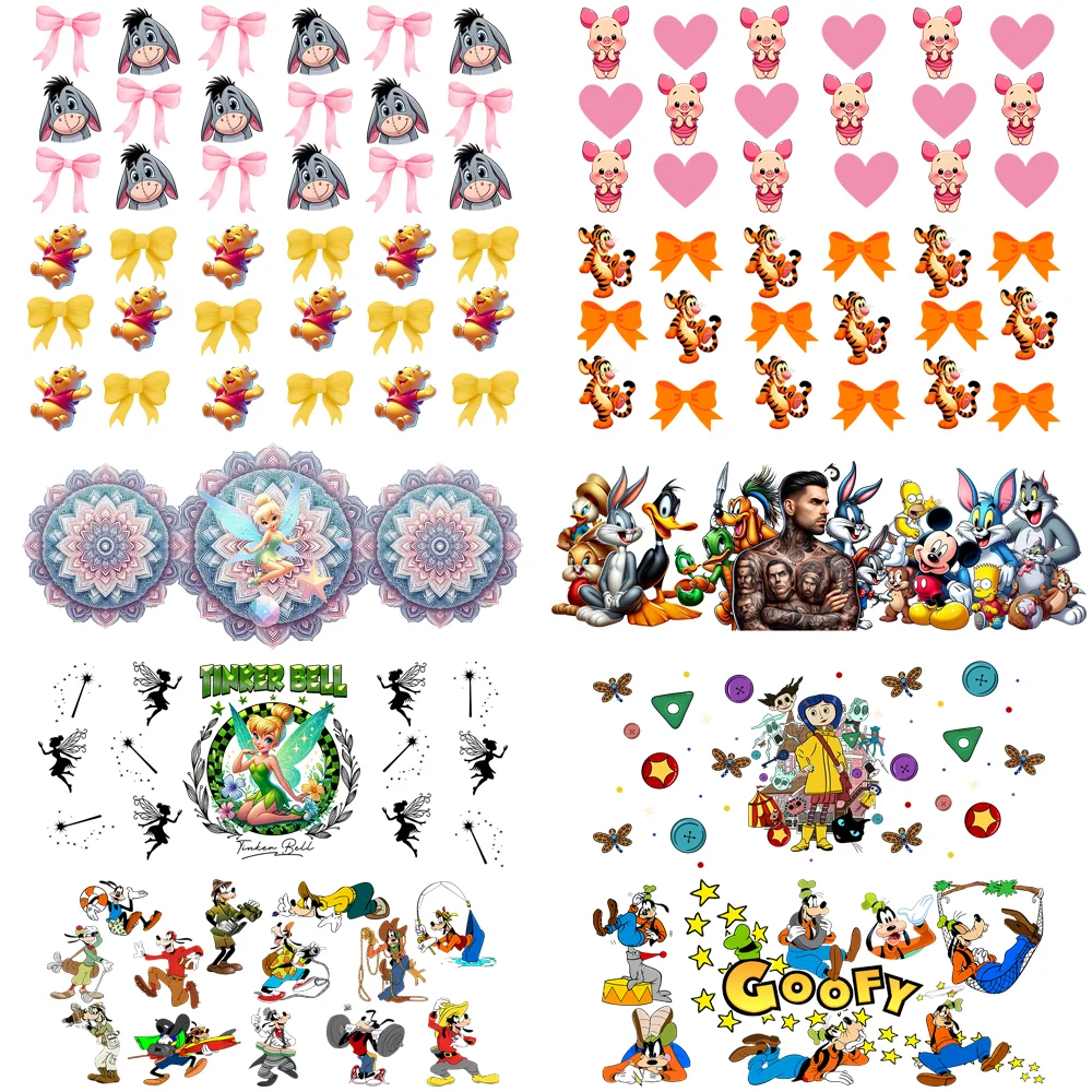 

Mickey Cartoon anime Series easy peel waterproof DIY decoration Decals 3D transfers uvdtf crystal sticker 16oz uv dtf cup wraps