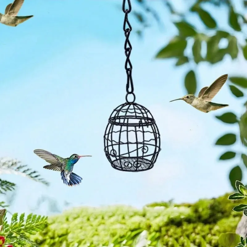 1pc-Iron Hanging Birdcage Feeders for Outdoor Gardens and Courtyards, Used as Accessories for Bird Feeding Stations