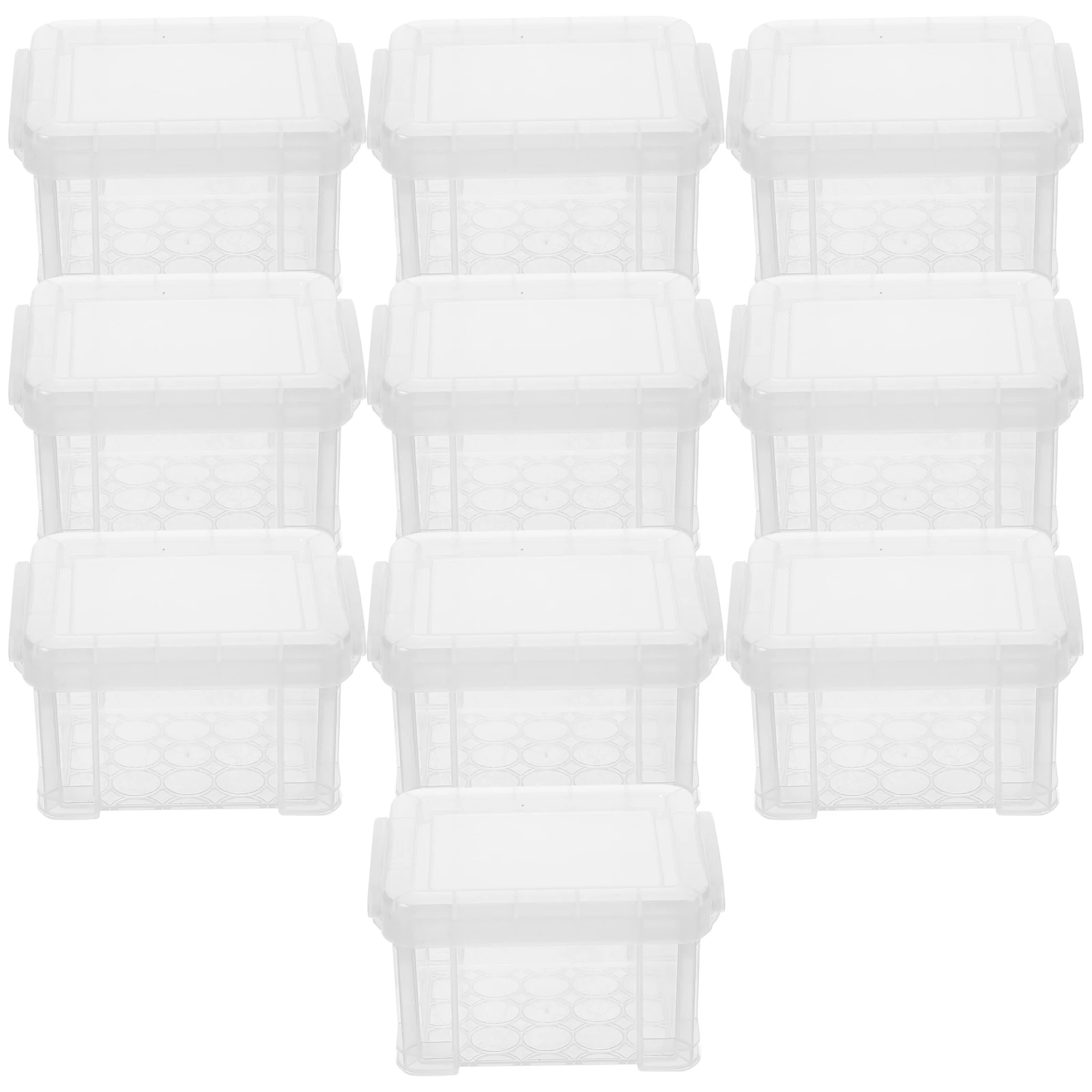 

10pcs Storage Small Clear Plastic Boxes Lids ganizing Small Clear Containers With Lids Bins for Home Office Craft Supplies