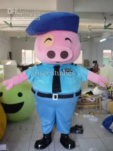 ใหม่ผู้ใหญ่ตัวอักษร Blue หมูฮาโลวีนชุดวันคริสต์มาส Full Body Props เครื่องแต่งกายชุดมาสคอต