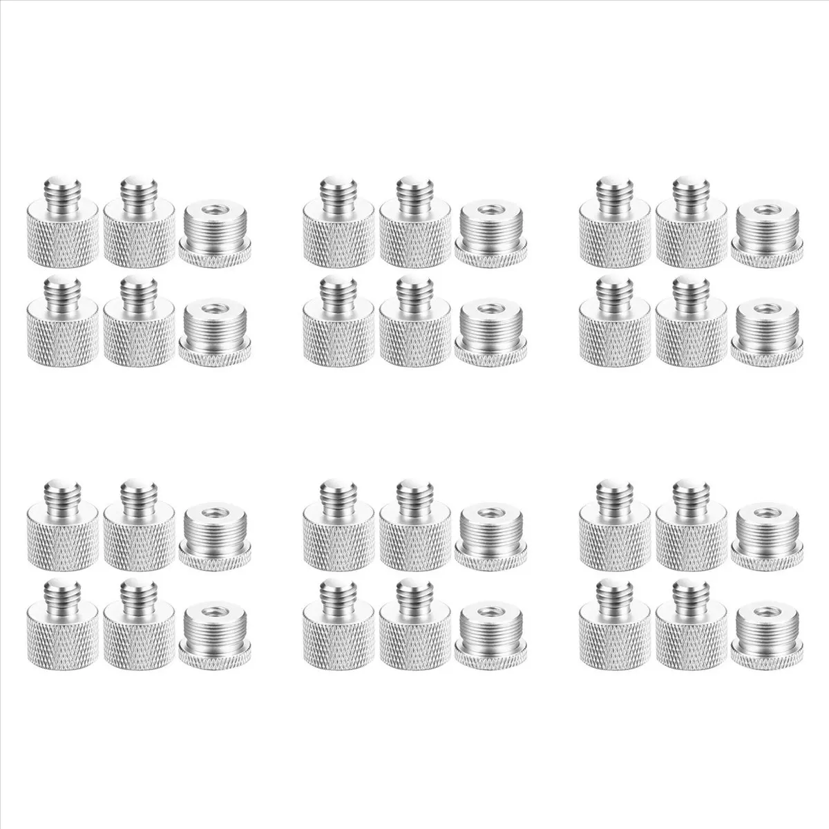 AABFK 60 Pcs Mic Thread Adapter Set 5/8 Female to 3/8 Male and 3/8 Female to 5/8 Male Screw Adapter Thread