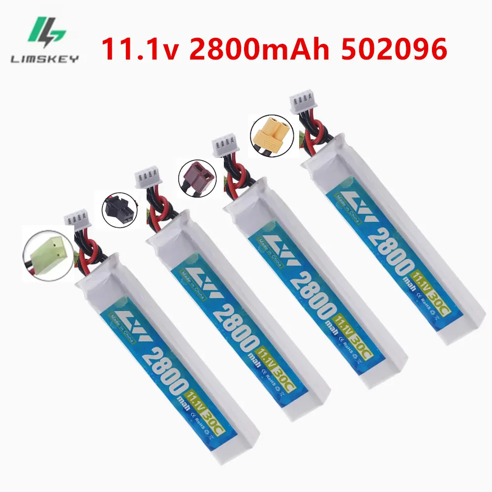 3S 11.1v Battery Water Gun Lipo Battery 11.1V 2800mAh 30C For Mini Airsoft BB Air Pistol Electric Toys Guns upgrade 2500mah