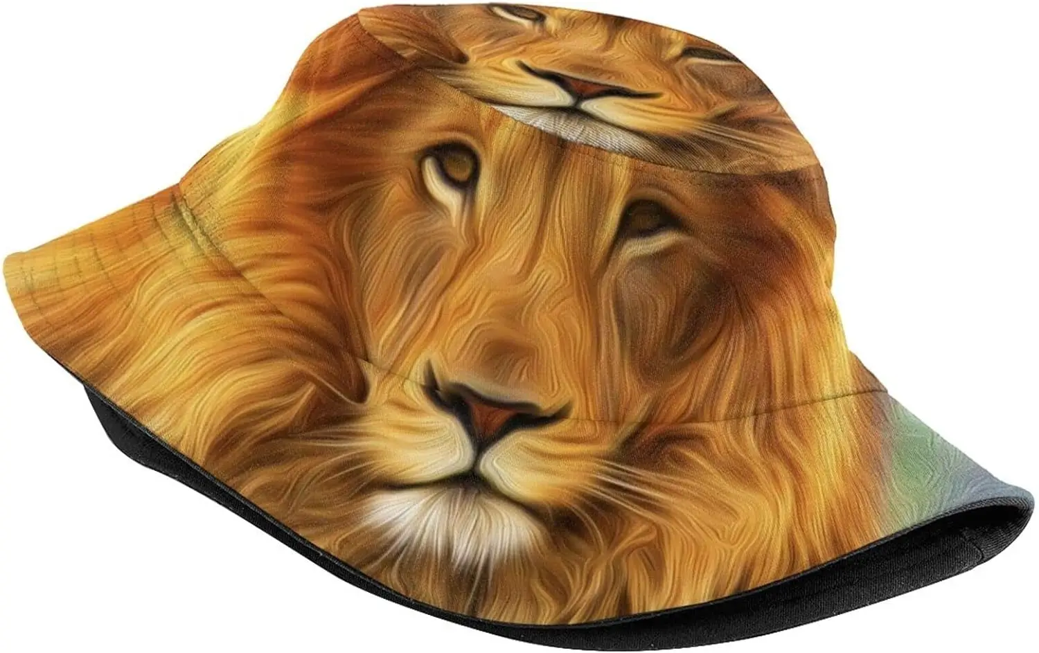 Cool Lion Pattern Bucket Hats Fashion Sun Cap Packable Outdoor Fisherman Hat for Women and Men