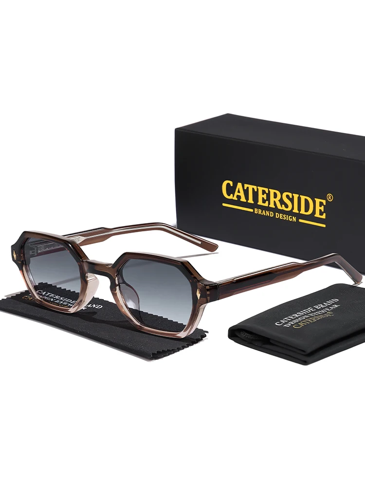 CATERDIDE mode Punk hommes lunettes de soleil conception polygonale cadre carré lunettes de soleil pour femmes fêtes voyage vacances lunettes UV400