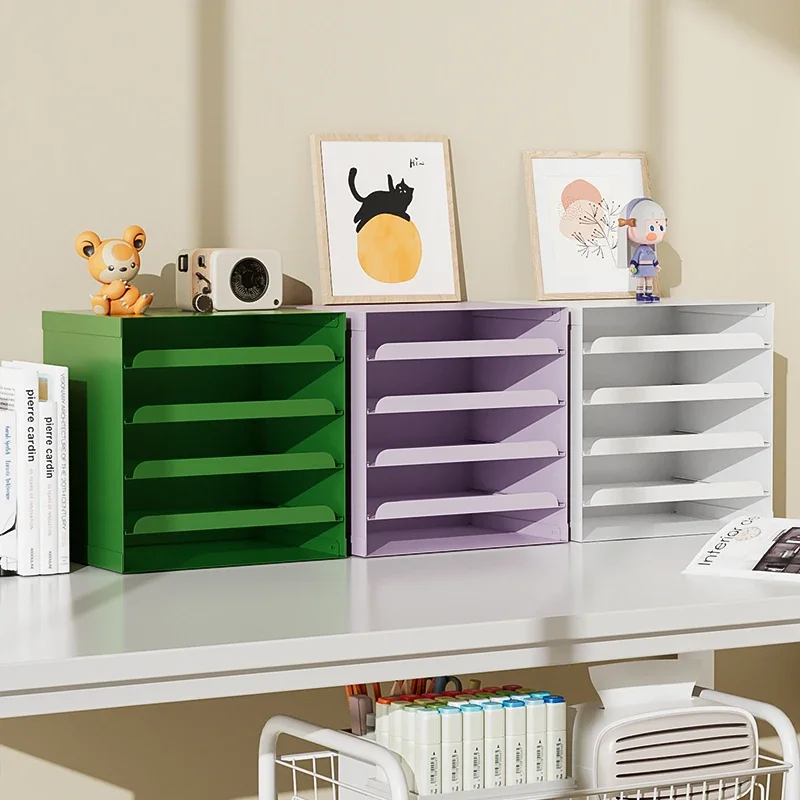 Letter tray storage box, multi-layer wrought iron desk, drawer cabinet a4 paper, file data classification, good things, desktop