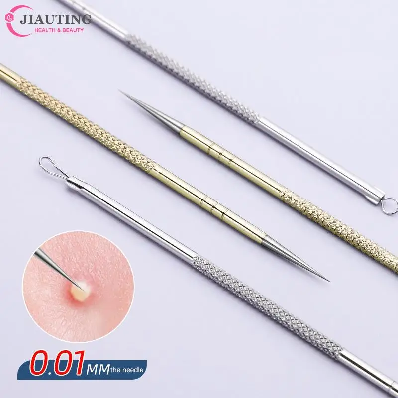 Aghi per la rimozione dei punti neri del brufolo del punto nero per la spremitura del cucchiaio dello strumento dell'acne per la pulizia del viso estrattore dell'orecchio detergente per pori cura della pelle