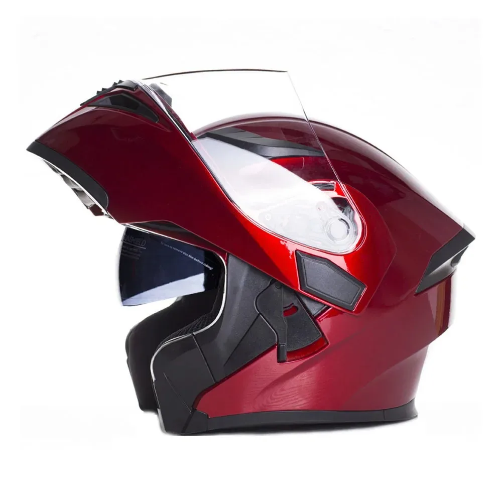 

M-2XL Motorcycles Helmets Red Flip Up Wear-Resistant Racing Head Accessories Breathable Biker Helmets Anti-Fall Motocross Kask