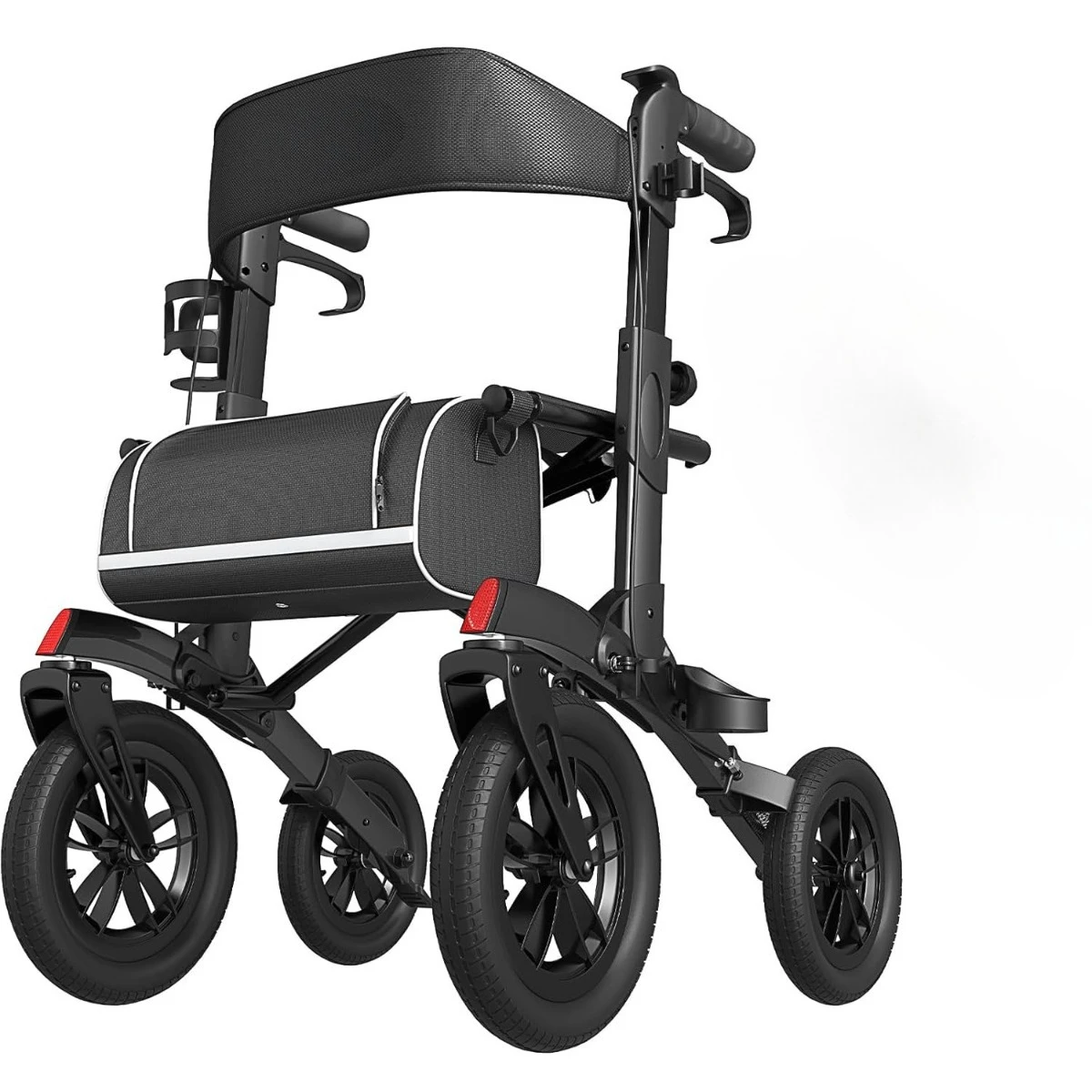 Gecombineerde mobiliteitswalker & transportstoel, alles-in-één opvouwbare ondersteuning voor dagelijks gebruik & buitengebruik