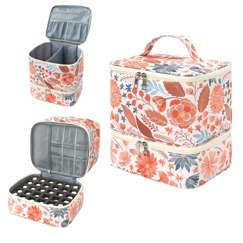 

Double-layer Nail Polish Storage Bag Organizer Travel Essential Oil Storage Box Multi-function Storage Bag