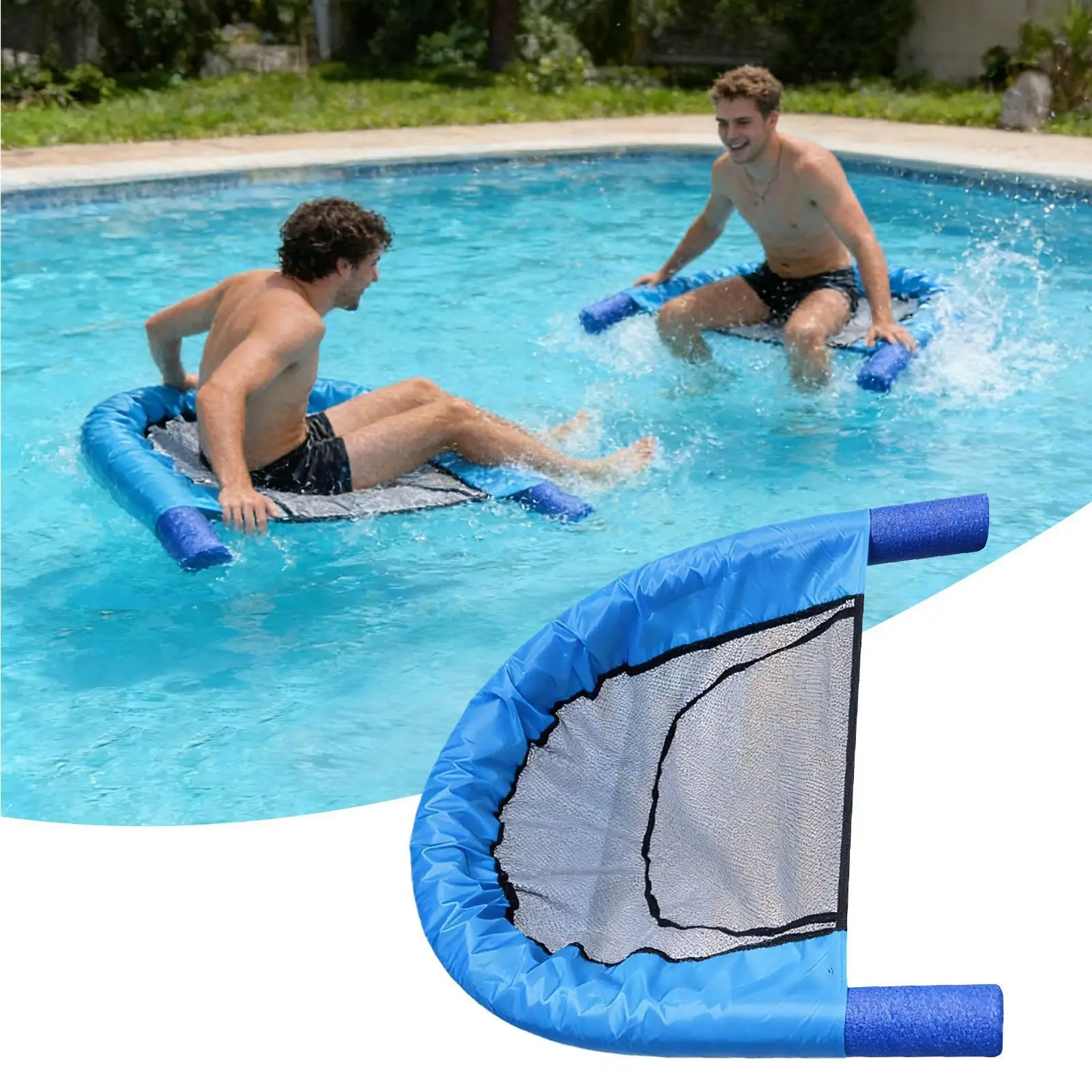 Mesh Water Floating Hammock Pool Noodle Chair Lightweight Swimming Lounge Seat for Kids Adults Swimmers for Water Recreation