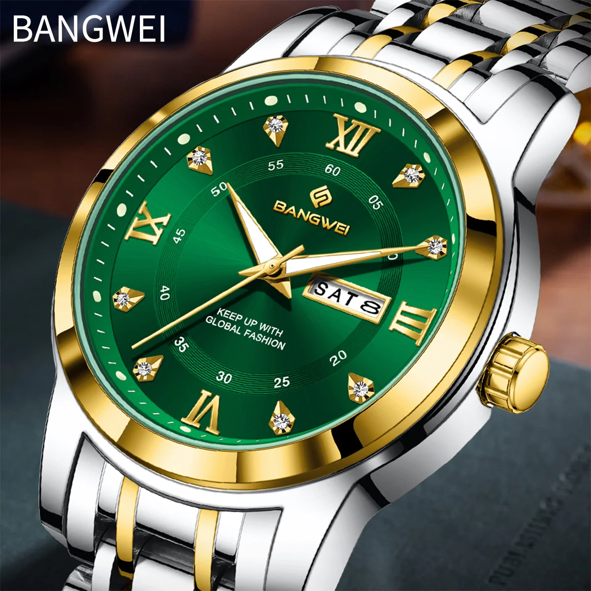

BANGWEI Brand Luxury Fashion Diver Watch Men 30ATM Waterproof Date Clock Sport Watches Mens Quartz Wristwatch Relogio Masculino