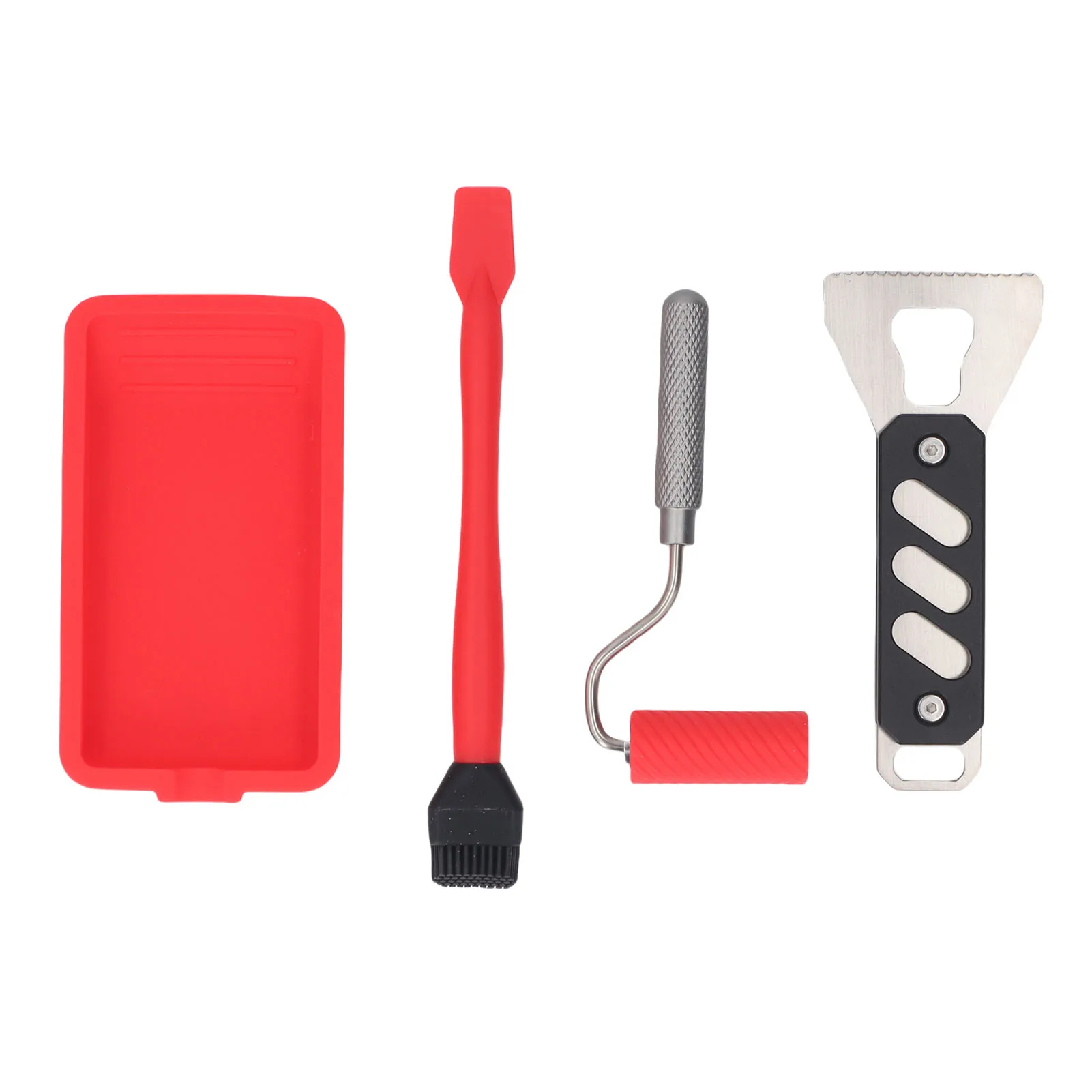 Wood Glue Applicator Set Aluminum Alloy and Silicone Reusable Portable Wood Gluing Brush Silicone Applicator Kit for Woodworking