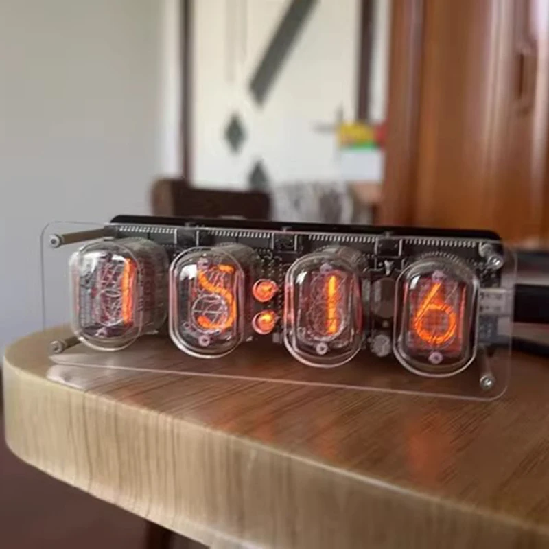 IN12 Nixie Tube zegar Vintage elektroniczne cyfrowa tablica zegary komputerowe biurkowe akcesoria do dekoracji biura na biurko