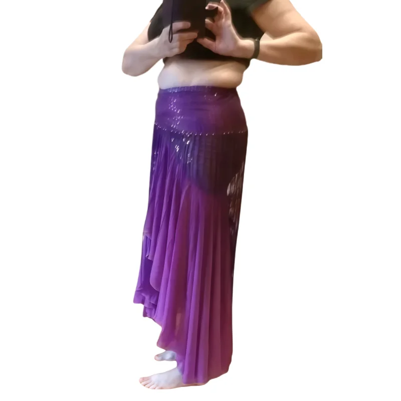 Belly Dance Tassel Long Skirt Oriental Dance Dance Practice Hip Scarf Women's Waist Chain Sequin Tassel Practice Waist Chain