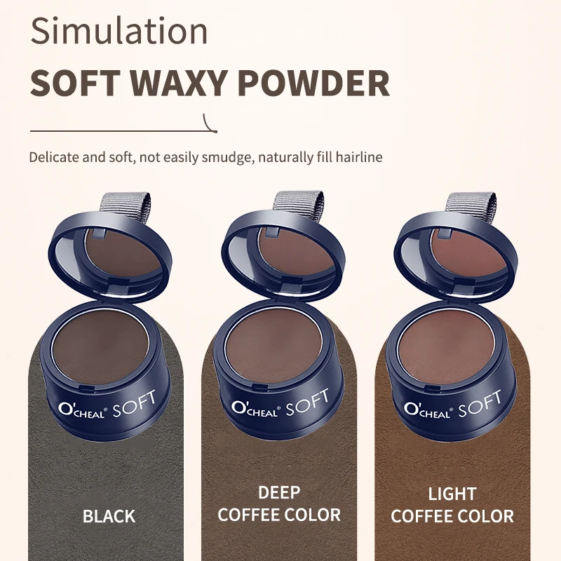 O'CHEAL Hair Line Powder Black Root Cover Up Natural Instant Waterproof Hairline Shadow Powder Hair Concealer Coverage Styling