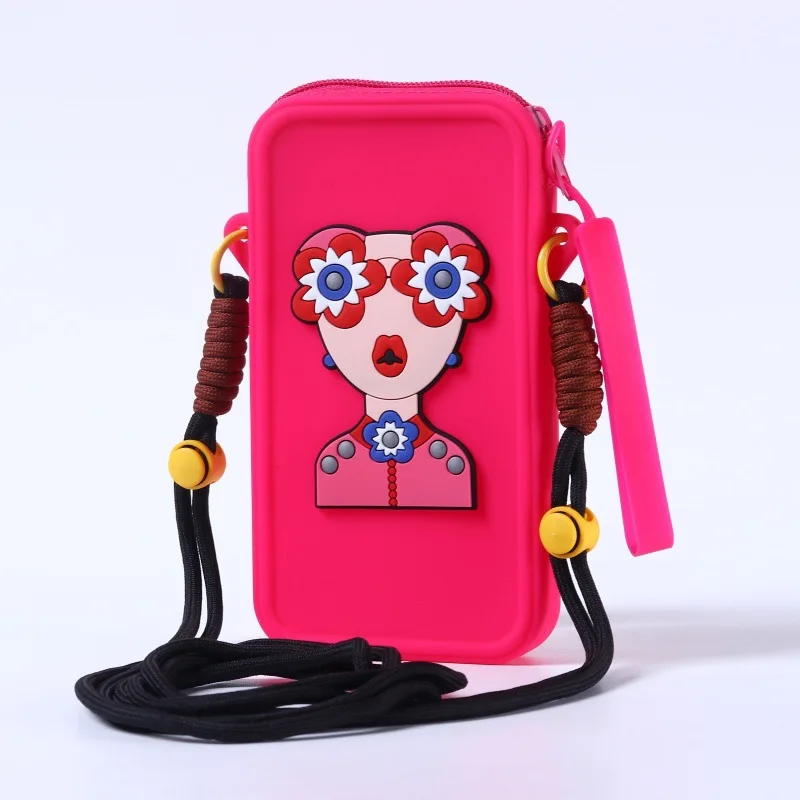 Portable Silicone Mobile Phone Bag Multifunction Waterproof Phone Crossbody Bag Large Capacity Makeup Pouch Girl Gift P1