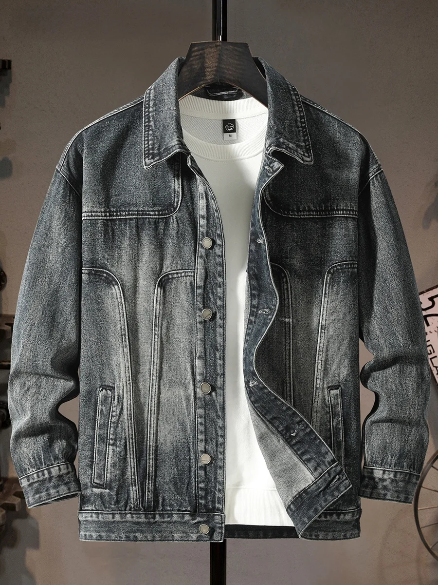 

Retro American Denim Jaet Men's Heavyweight Waed Workwear Jaet Trendy Motorcycle Youth Faion Casual Cotton Polyester