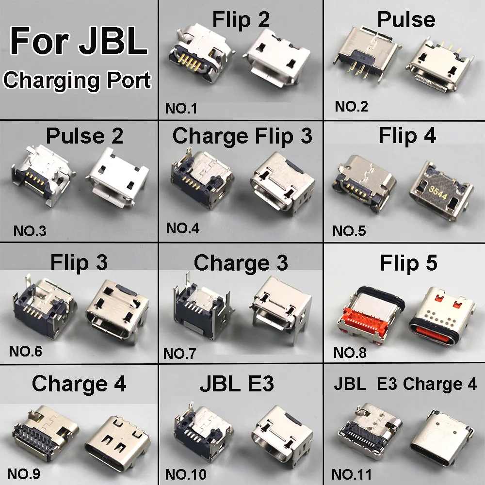 

5PCS For JBL E3 Charge 3 4 Flip 5 4 3 2 Flip4 Flip3 Pulse 2 Bluetooth Speaker USB Charging Port Dock Plug Charger Connector