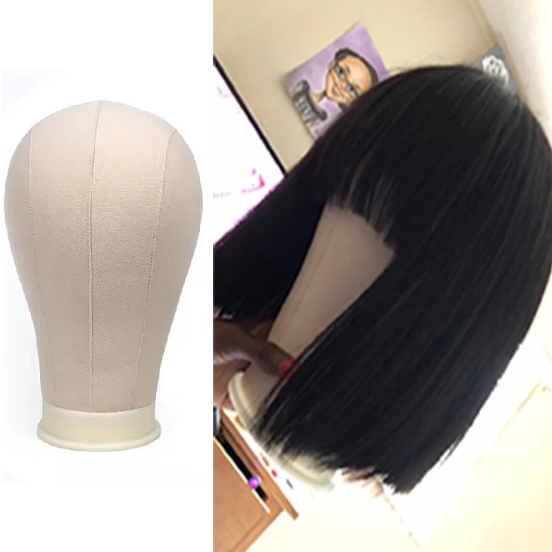 رأس عرض الشعر المستعار، رأس عارضة أزياء من القماش، نموذج مع فتحات تثبيت، رأس عرض الشعر المستعار لصنع الشعر المستعار، الوشاح، صالون التجميل #1