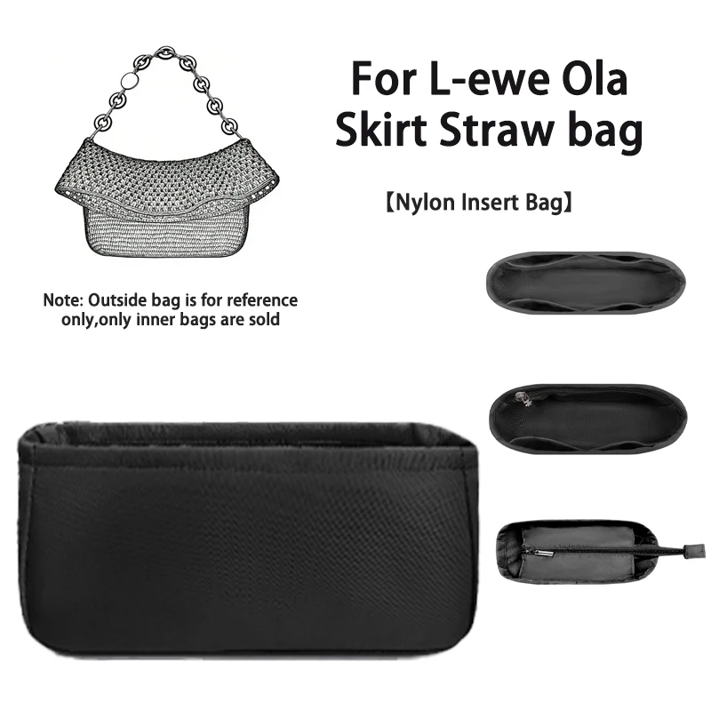 EverToner Nylon Liner for L-ewe Ola Skirt Straw Bag Travel Shaper Organizer Lightweight Durable Inner Insert Support