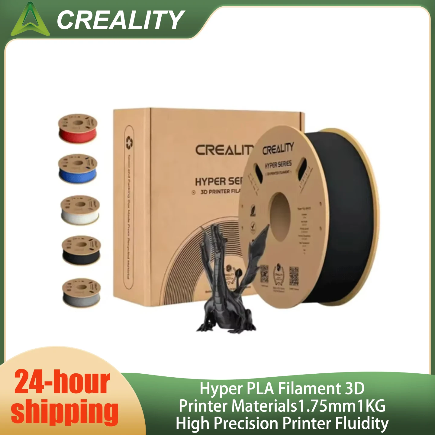 CREALITY Hyper PLA Filament 3D Printer Materials Series 1.75mm 1KG High Precision Printer Fluidity Faster Cooling Manufacturing