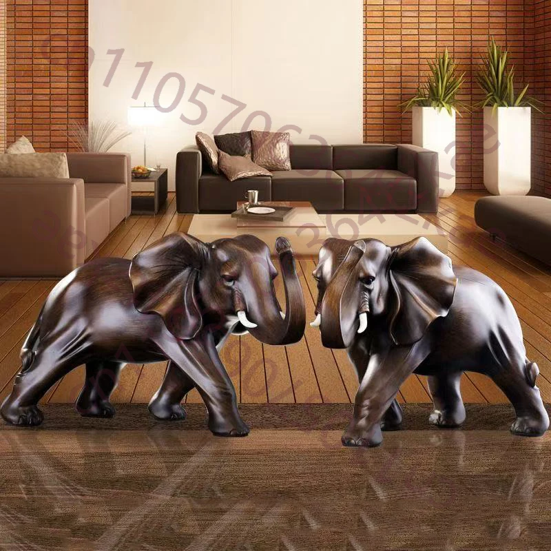 

Resin Elephant Animals Ornament Statue Chinese Characteristic Ornaments Home, Living Room, Office Decoration Accessories