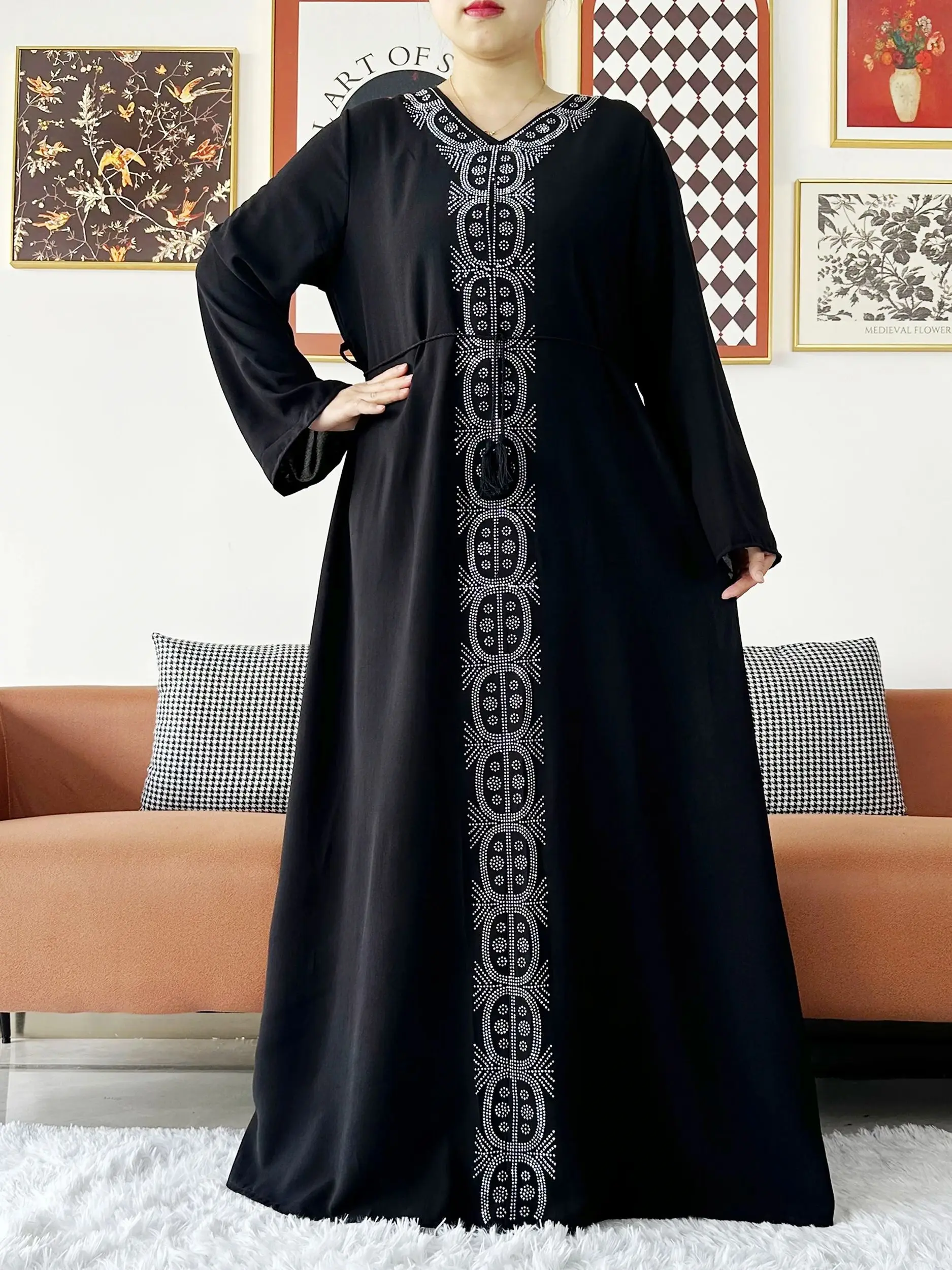 Autumn Muslim Dress for Women Jalabiya Abaya Ramadan Long Dresses Abayas Woman Kimono Robe Moroccan Caftan Vestidos 2024