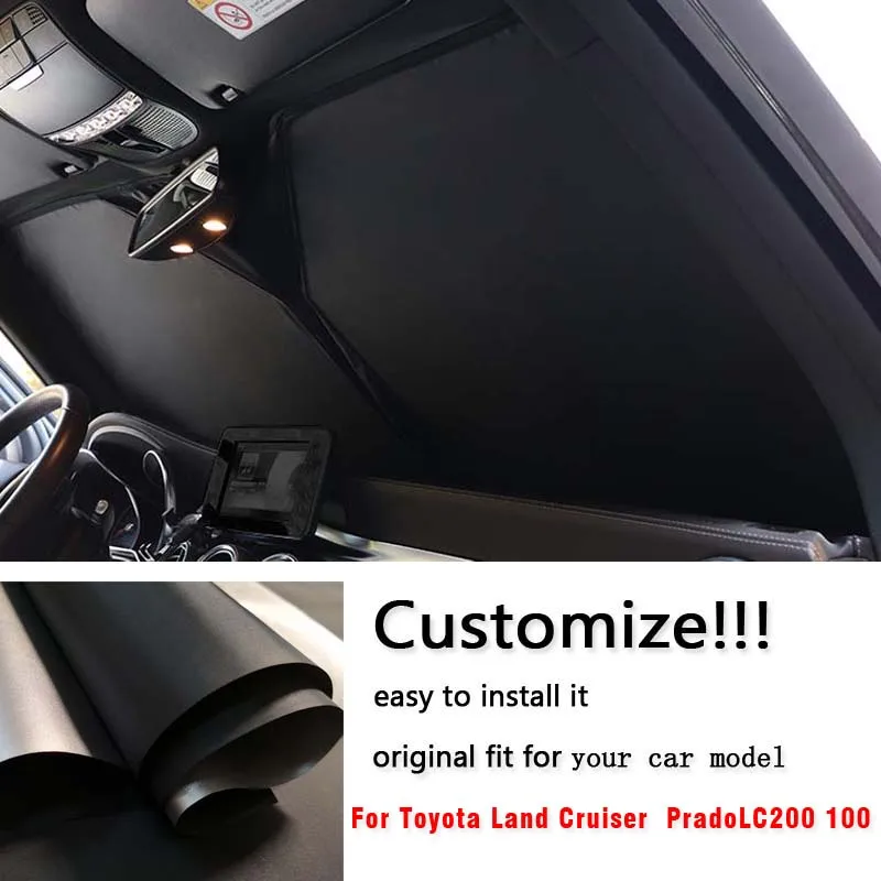 

Customize original fit foldable Heat Insulation Car front Windshield Sunshade Cover For Toyota Land Cruiser Prado LC200 100