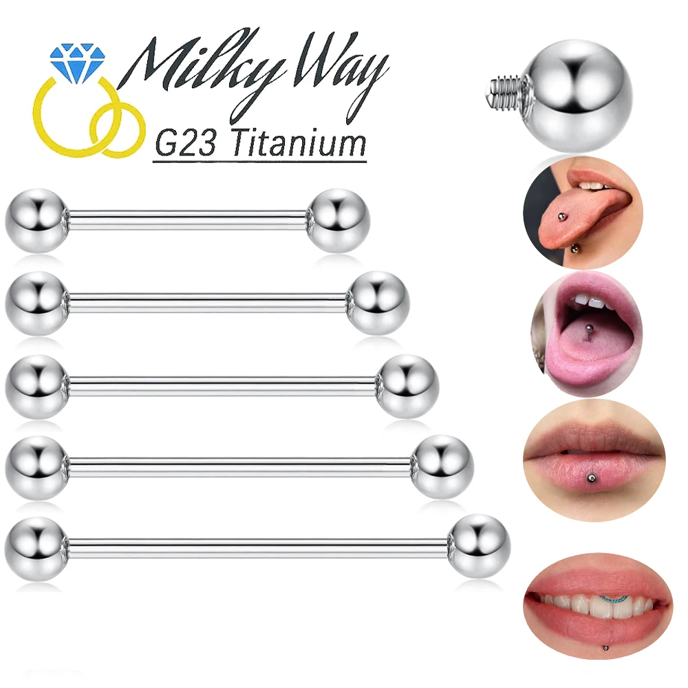 

Threaded Titanium Straight Barbell 16/14G 6-38mm for Nipple/Tongue/Lip Piercing,Ear Helix,Nose Septum,Implant Grade Body Jewelry