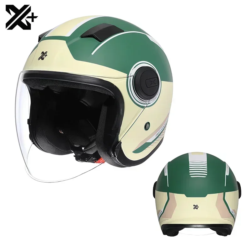 

3/4 Open Face Motorcycle Helmet for Jet Half Helmets with Lens Scooter Moto Riding Helmet Capacete De Moto Cascos Para Moto