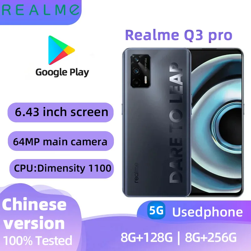 Realme  Q3 pro Android 5G Unlocked 6.43 inch 256G All Colours in Good Condition Original used phone