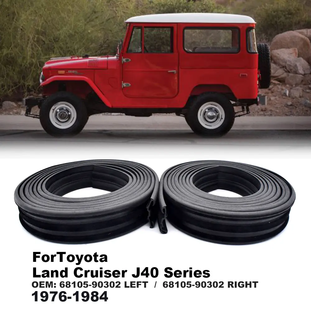 For 1976-1984 Toyota Land Cruiser J40 series Door Glass Run Weatherstrip Seal Rubber Replacement 68105-90302Car Accessories