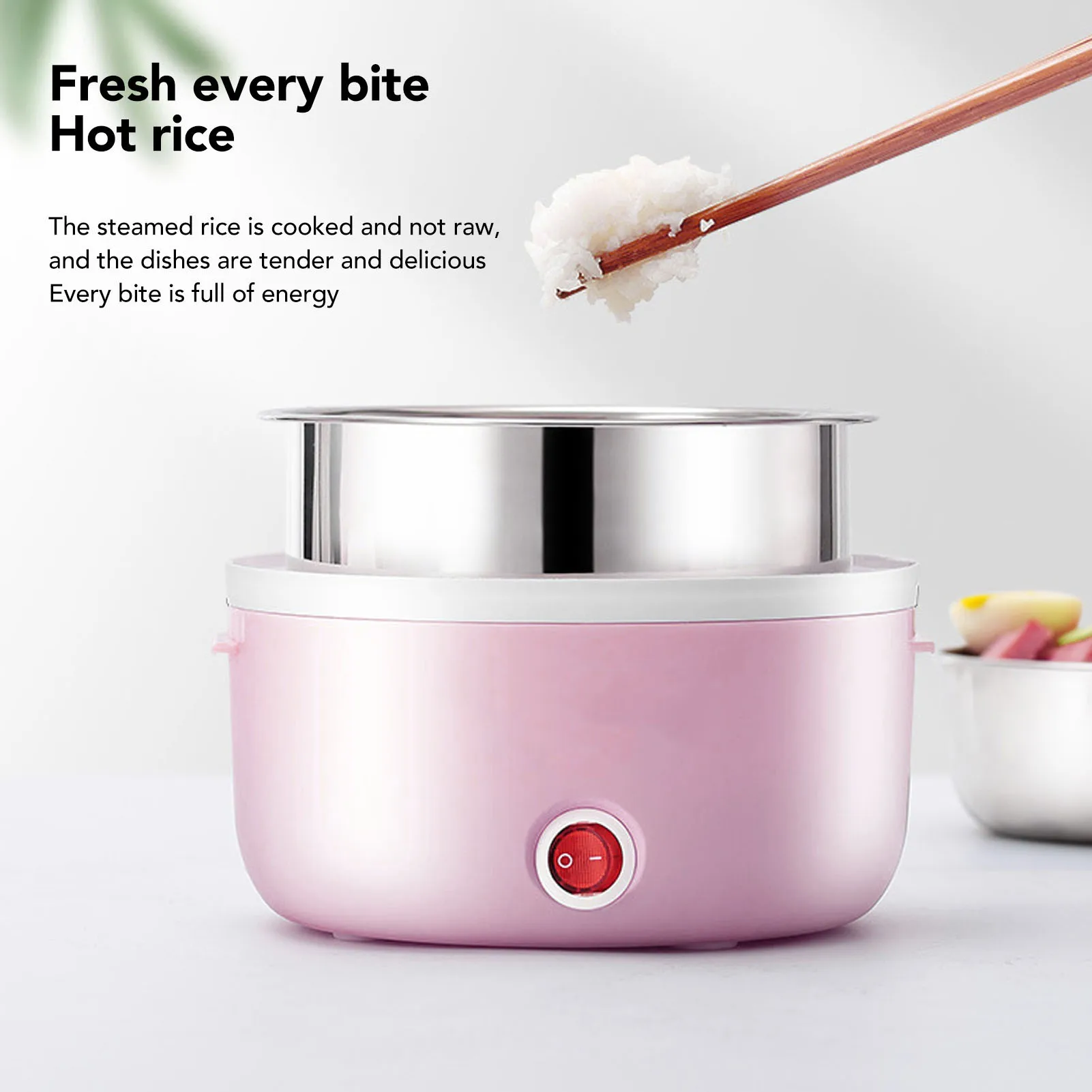 2 Layers Electric Heating Lunch Box Portable Electric Heating Bento Lunch Box Food Storage Warmer Container