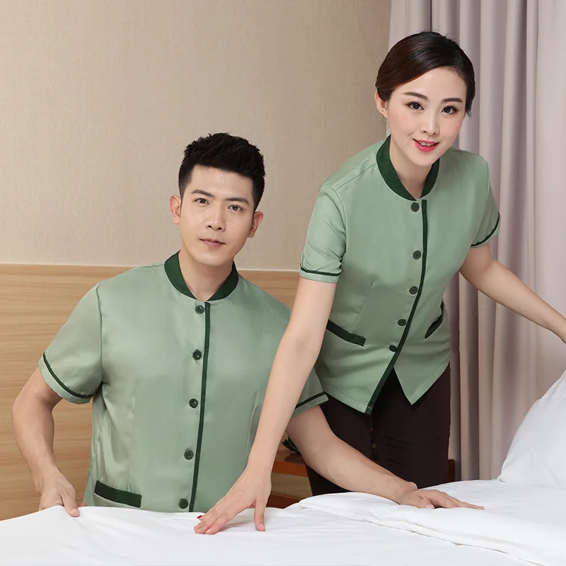 Wholesale Supply Service Uniform Short-Sleeved Summer Women's Property and Sanitation Cleaning Clothes plus Siz