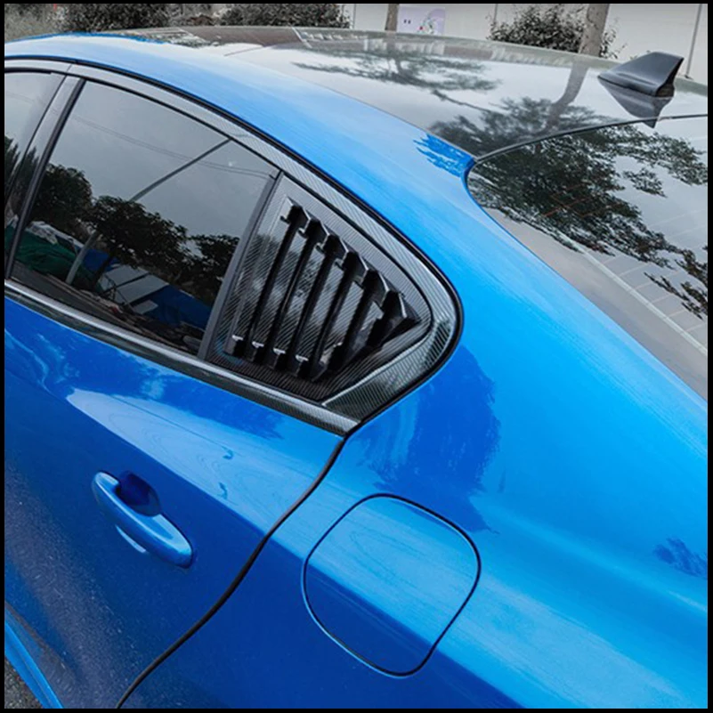 Car Styling For Ford Focus 2019-2022 Rear Window Blind Shades Louver Frame Sill Vent Molding Cover Sticker Trim Auto Accessories