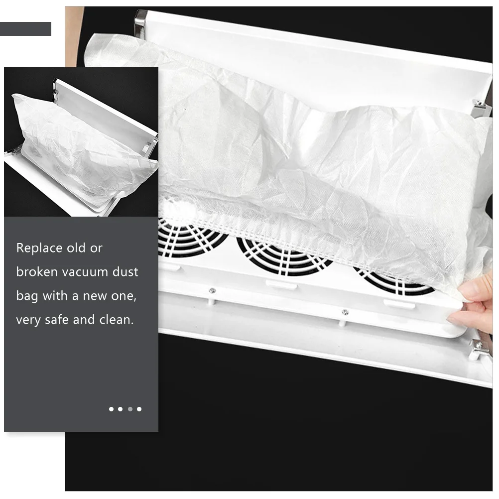 

6pcs Dust Non-Woven Vacuum Pouch For Art Salon Replace Collector Elastic Nail Collector Pouch Design Nail Tool Accessory