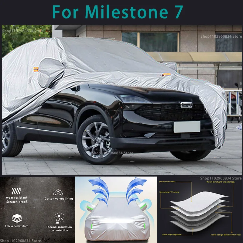 

For Milestone 7 210T Full Car Covers Outdoor Sun uv protection Dust Rain Snow Protective Auto Protective cover