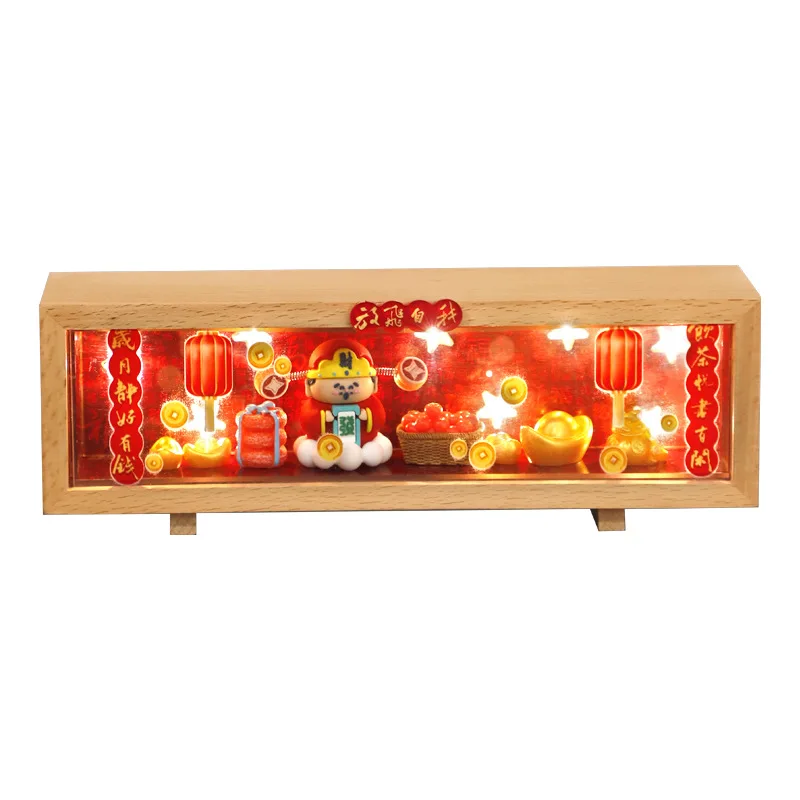 

New Year's God of Wealth desktop table painting pat night light ornament gift