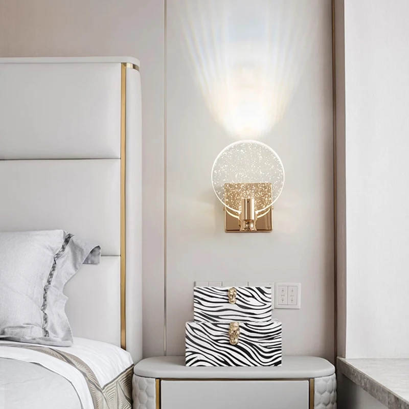 Wall lamps bedroom bedside lamp light luxury bubble crystal creative living room decoration TV background wall ligthing lamp
