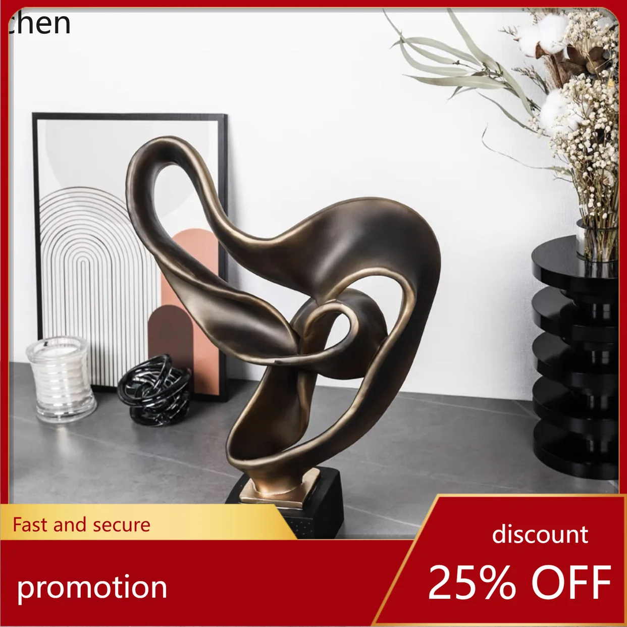 

YFY abstract resin ribbon ornament - perfect for show homes, sales centers, bedrooms,dining rooms, and tv console decor