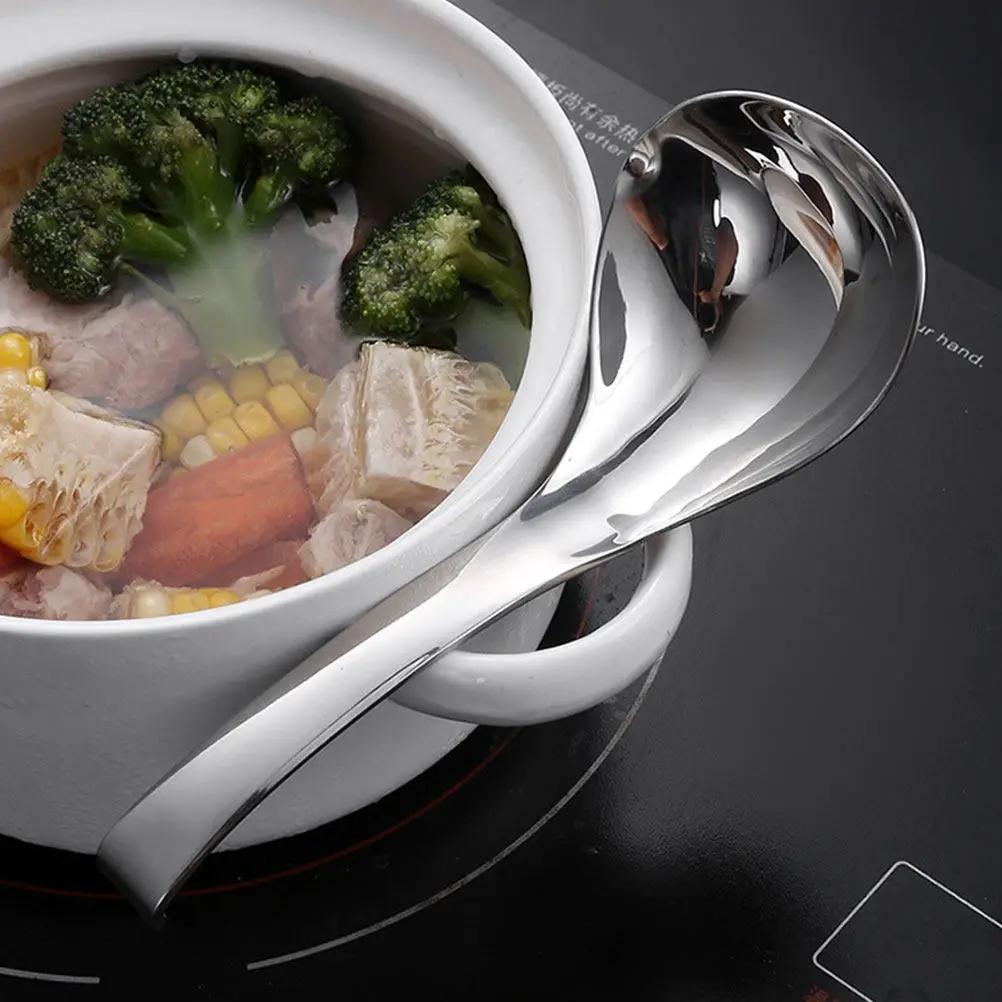 

2Pcs Stainless Steel Ladle Featuring Modern Sleek Design for Soup Hot Pot Serving Kitchen Cooking Utensil Soup Ladle