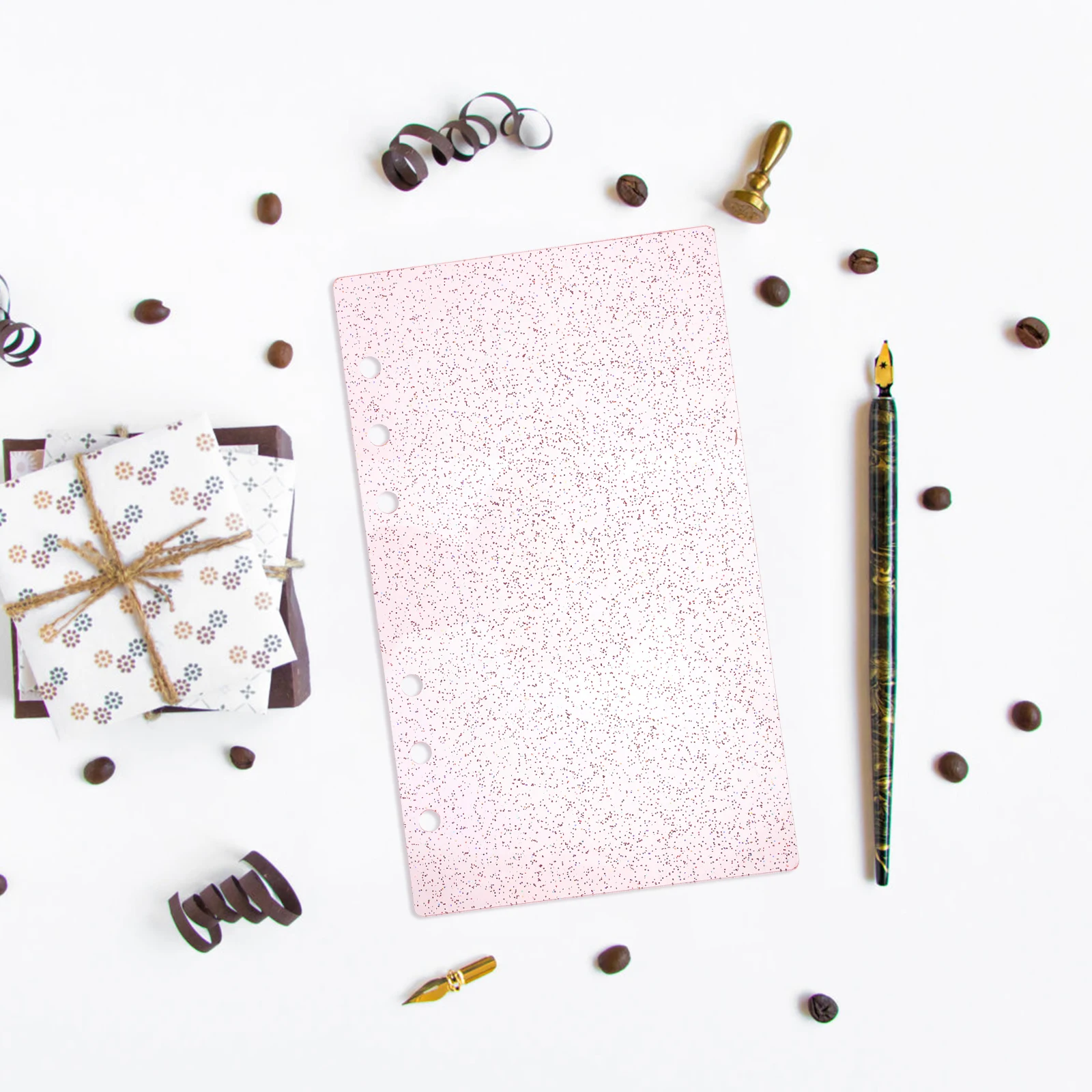 

Glittery A6 6-Hole Acrylic Semitransparent Notebook Shell For Planners Journals Budget Books Loose Leaf Journal Reusable Shell