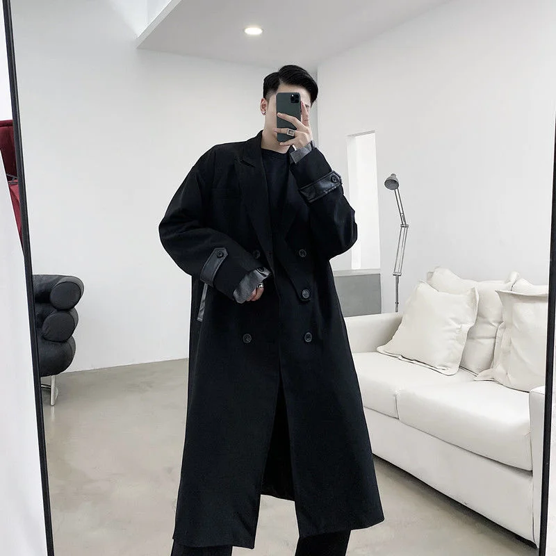 UMI MAO Yamamoto Yohji Classic All-match Black Simple Mid-length Windbreaker Korean Style Temperament Women Men Trench Coat Y2K