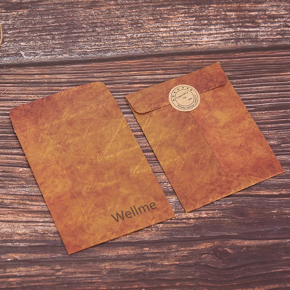 

20Pcs Retro Kraft Paper Envelopes Vintage Thickened Printing European Style Paper Bags Invitations Cards Mailing Gift Wrapping