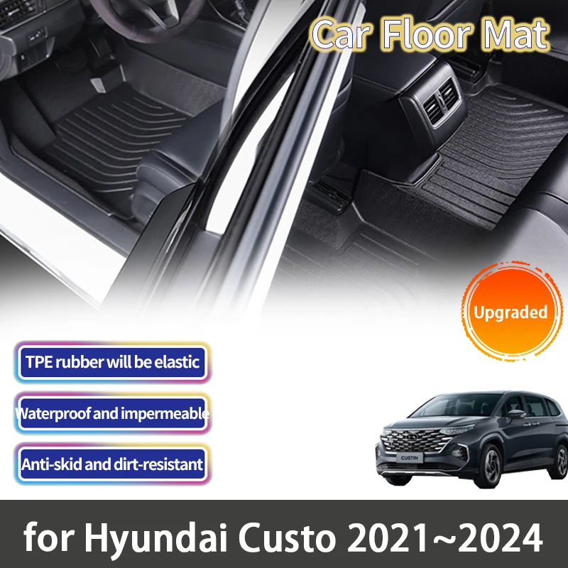 

Car Floor Mat for Hyundai Custo Custin 2021 2022 2023 2024 Accessories Foot Panel Line Carpet Pad Waterproof Anti-sediment Parts