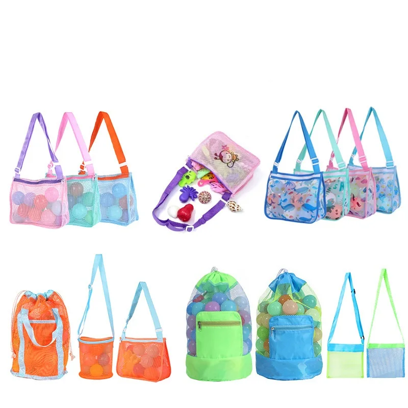 

Storage bag, toy bag, hollowed out shell bag, tourist beach bag, see through beach mesh bag